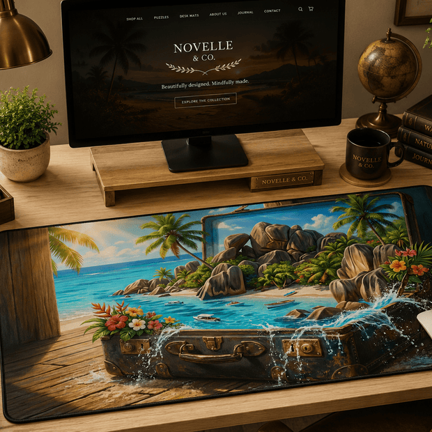 Hidden Isles of the Seychelles Desk Mat by Novelle & Co