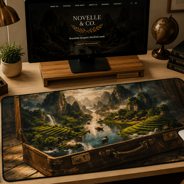 Hidden Valleys of Vietnam Desk Mat by Novelle & Co
