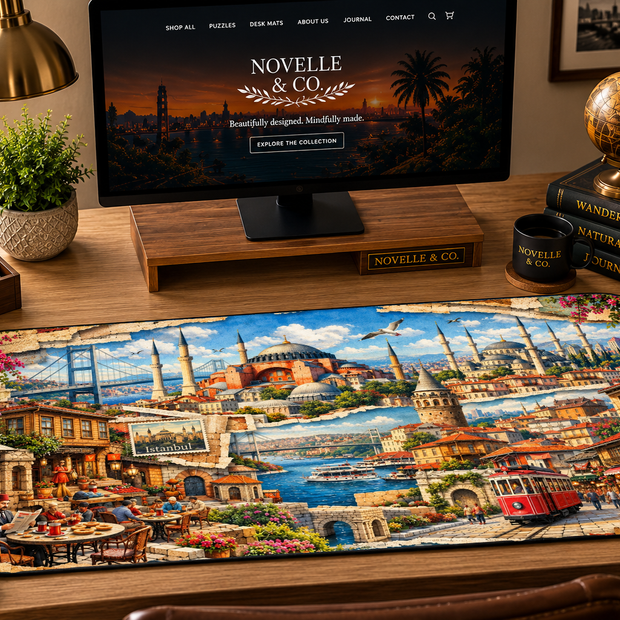 Istanbul Cityscape Desk Mat by Novelle & Co