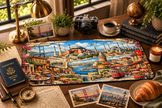 Istanbul Cityscape Desk Mat by Novelle & Co