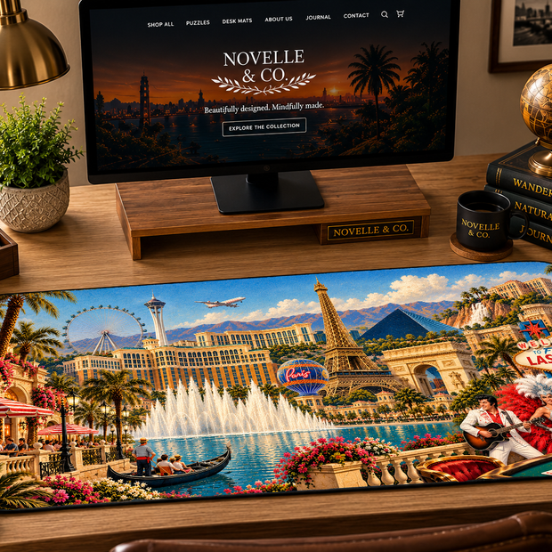 Las Vegas Cityscape Desk Mat by Novelle & Co