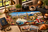 Las Vegas Cityscape Desk Mat by Novelle & Co