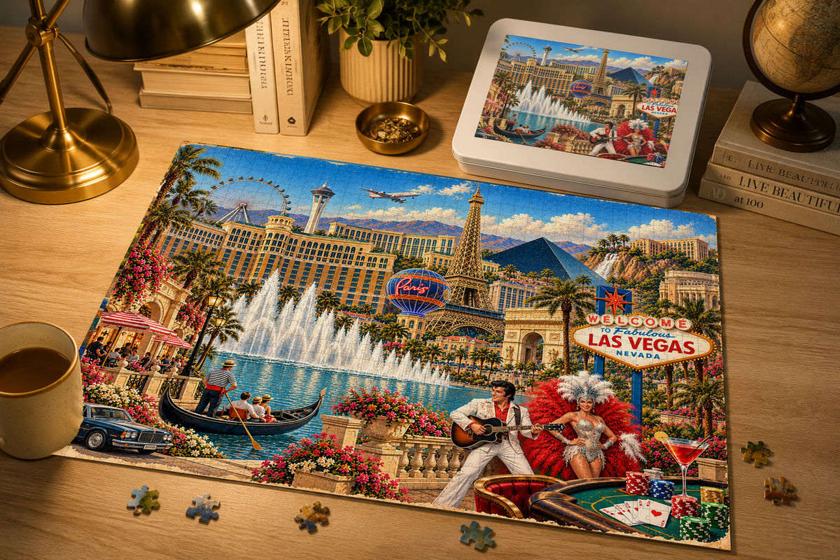 Las Vegas Cityscape Puzzle by Novelle & Co