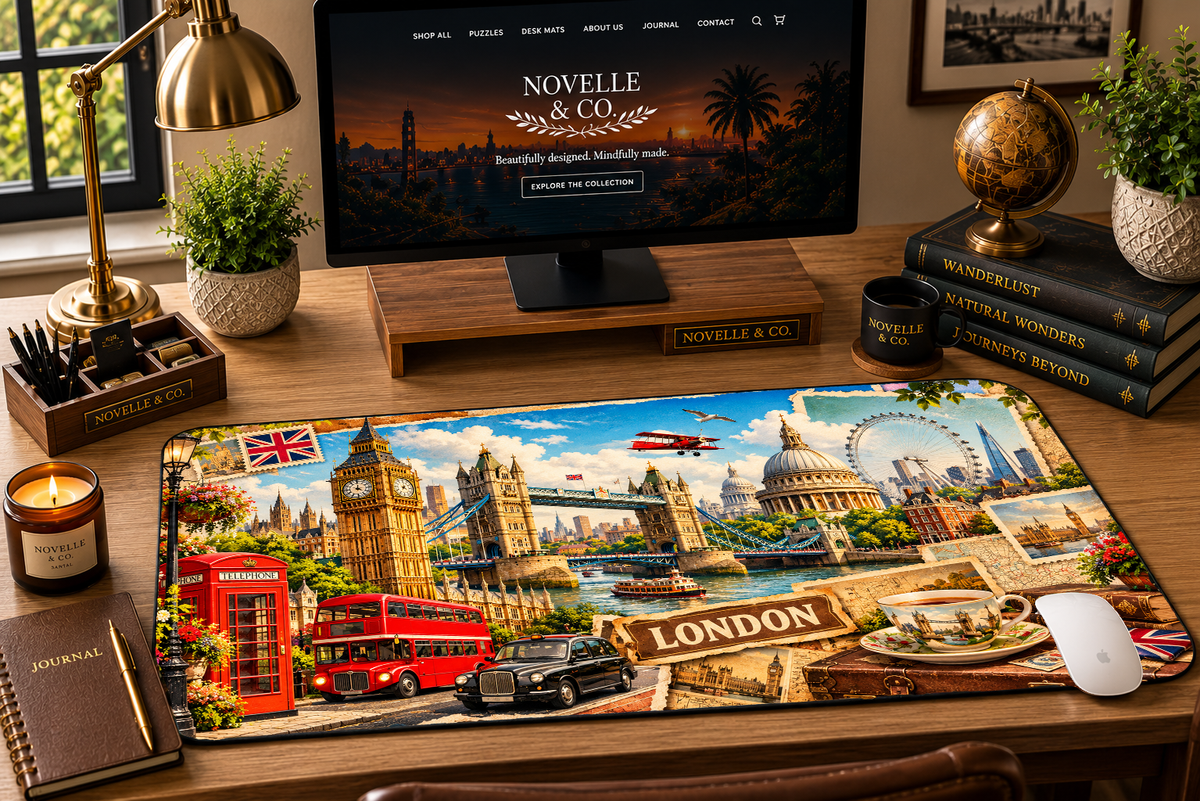 London Cityscape Desk Mat by Novelle & Co