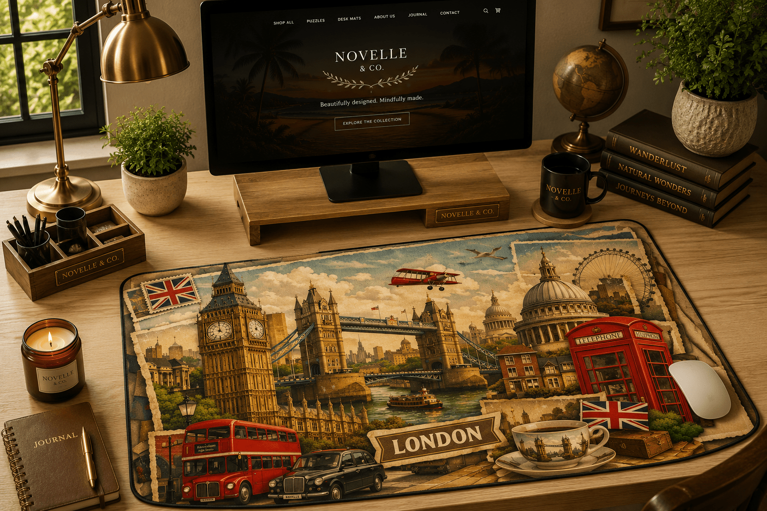 London Cityscape Desk Mat by Novelle & Co