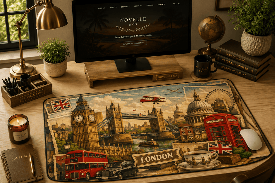 London Cityscape Desk Mat by Novelle & Co