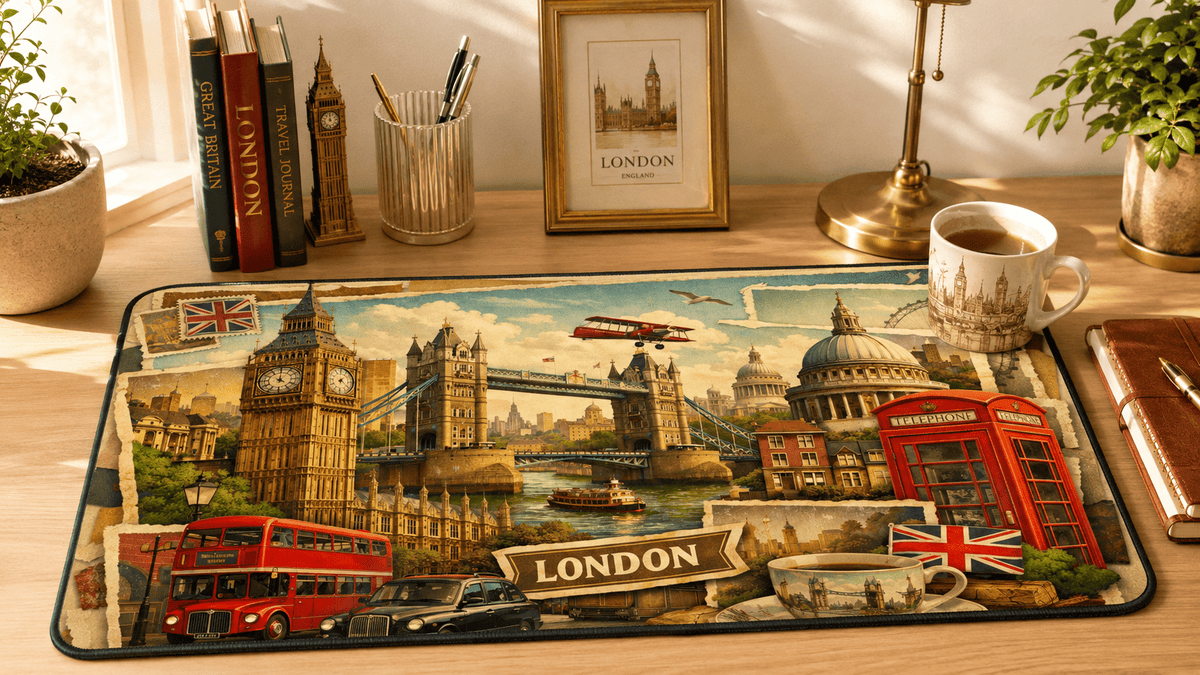 London Cityscape Desk Mat by Novelle & Co