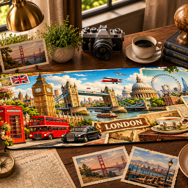 London Cityscape Desk Mat by Novelle & Co
