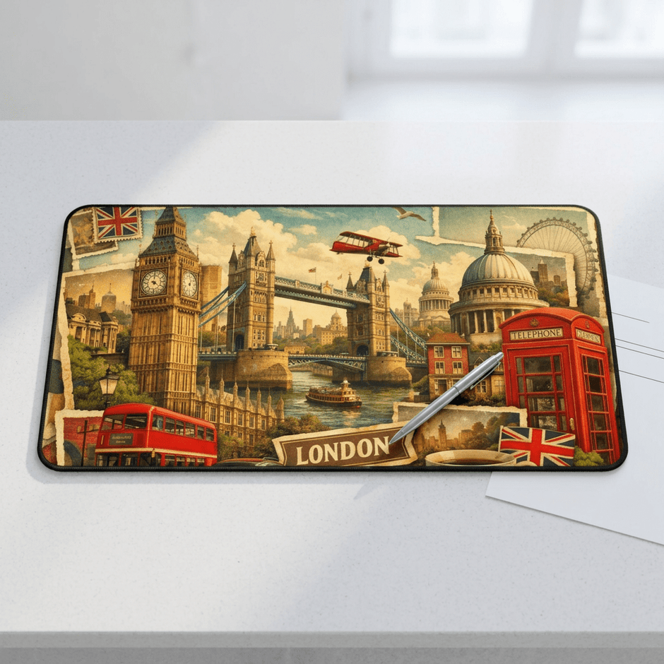 London Cityscape Desk Mat by Novelle & Co