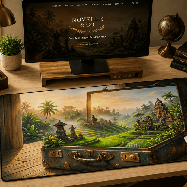 Misty Highlands of Bali Desk Mat by Novelle & Co