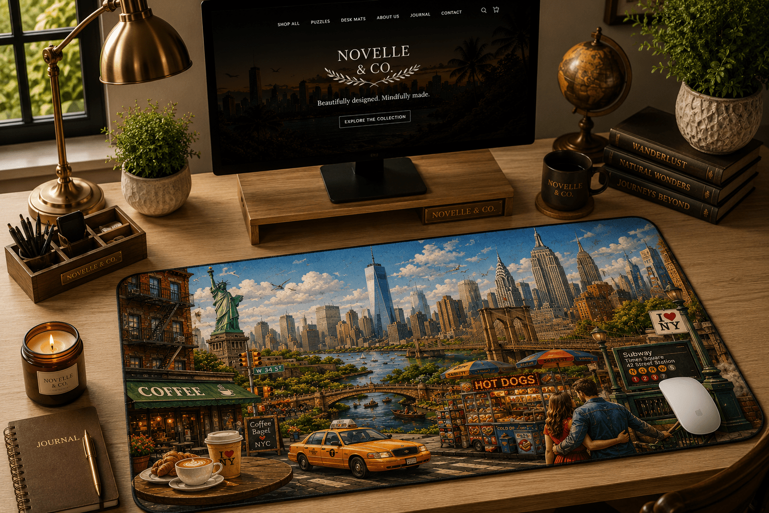 New York Cityscape Desk Mat by Novelle & Co