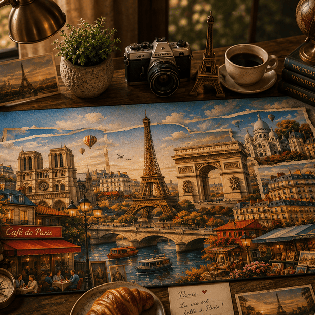 Paris Cityscape Desk Mat by Novelle & Co