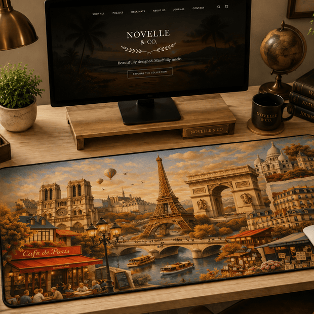 Paris Cityscape Desk Mat by Novelle & Co