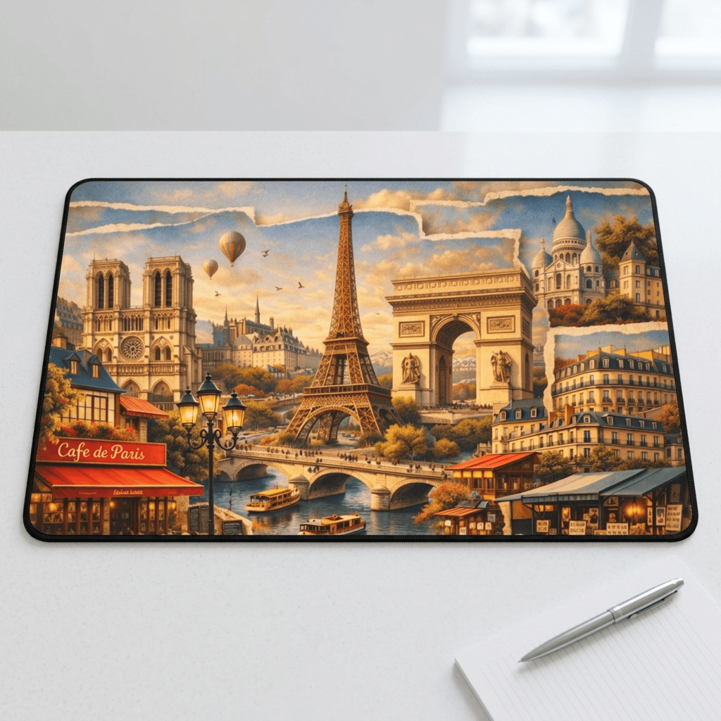 Paris Cityscape Desk Mat by Novelle & Co