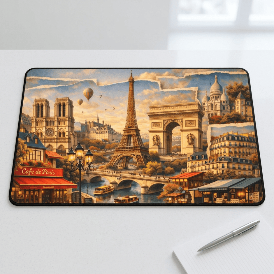 Paris Cityscape Desk Mat by Novelle & Co