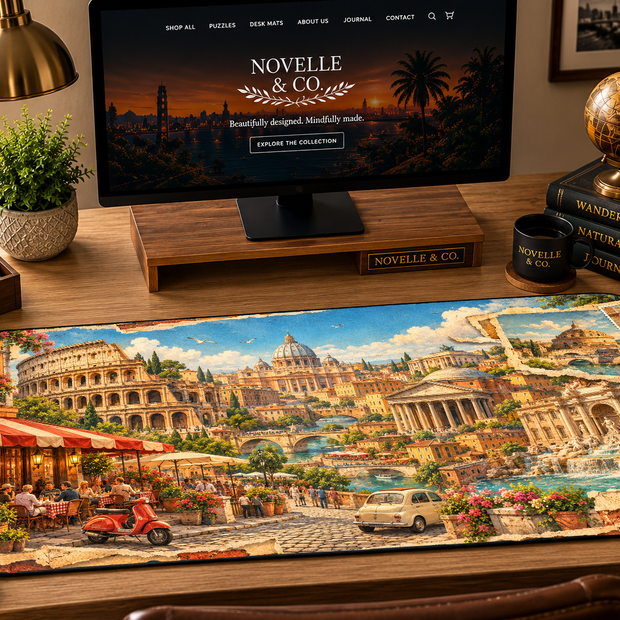 Rome Cityscape Desk Mat by Novelle & Co