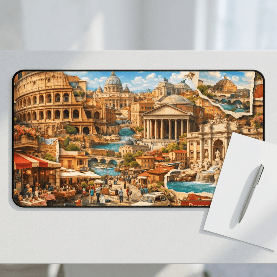 Rome Cityscape Desk Mat by Novelle & Co