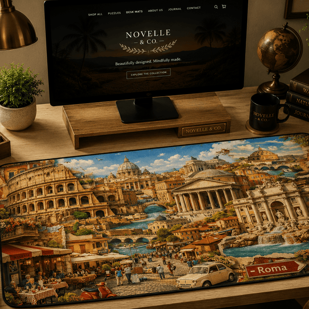 Rome Cityscape Desk Mat by Novelle & Co