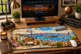 San Francisco Cityscape Desk Mat by Novelle & Co