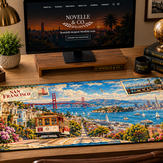 San Francisco Cityscape Desk Mat by Novelle & Co