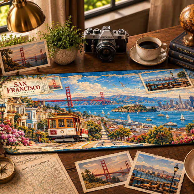 San Francisco Cityscape Desk Mat by Novelle & Co