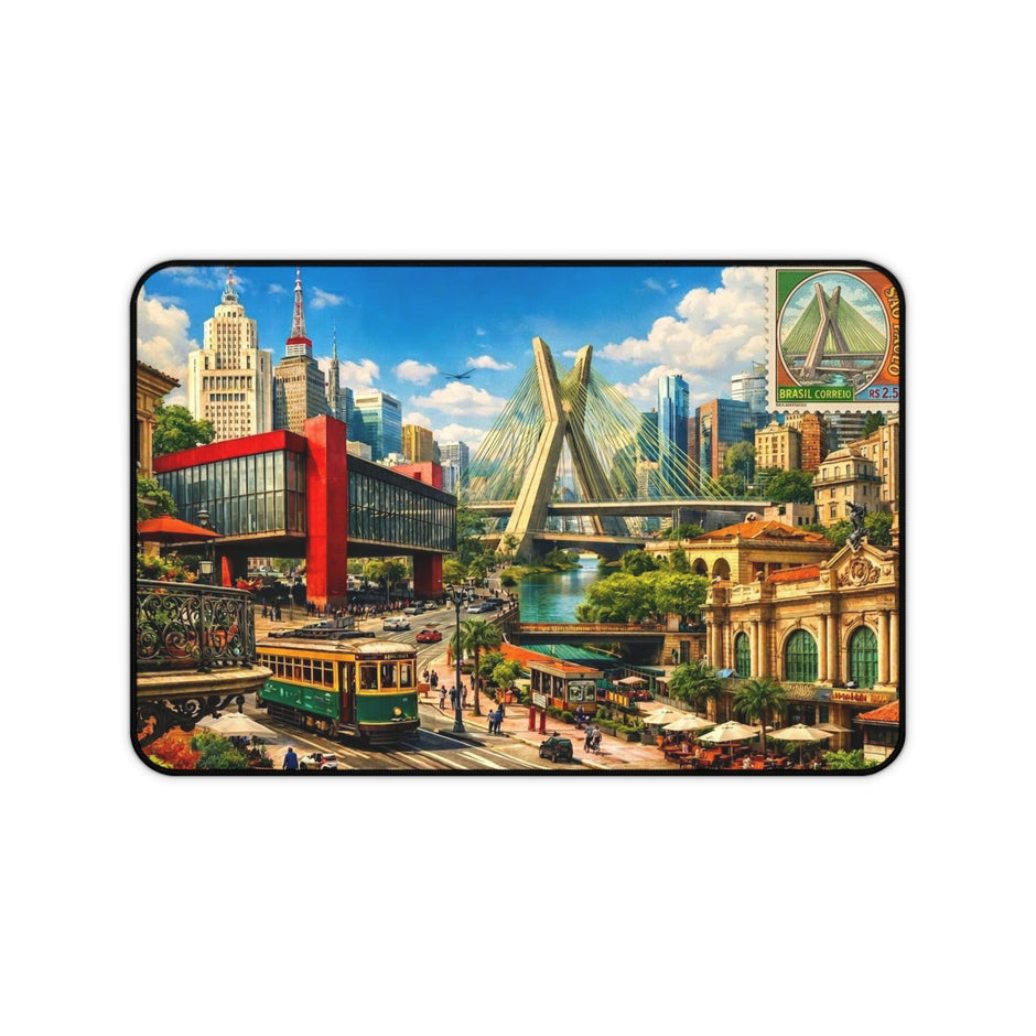 Sao Paulo Cityscape Desk Mat by Novelle & Co