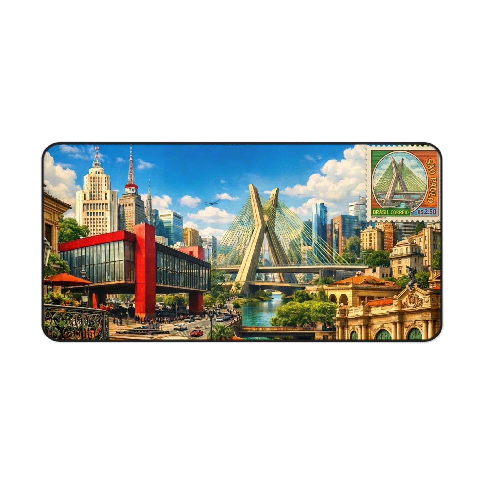 Sao Paulo Cityscape Desk Mat by Novelle & Co