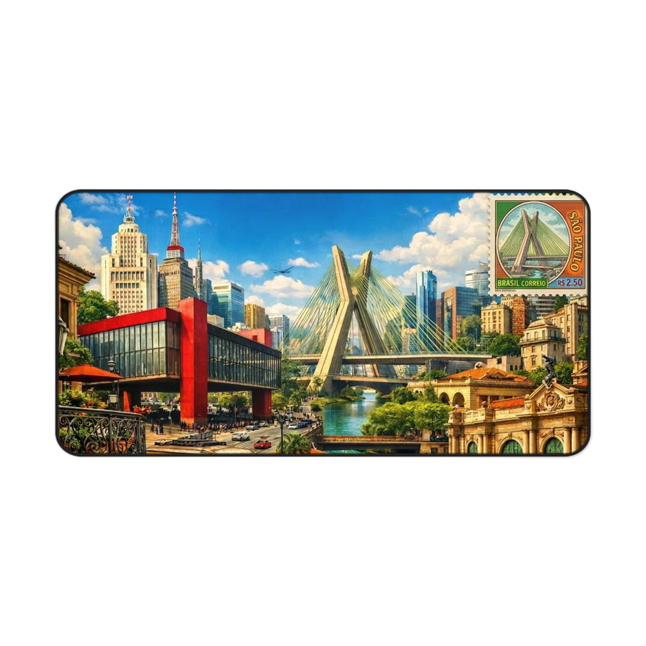 Sao Paulo Cityscape Desk Mat by Novelle & Co