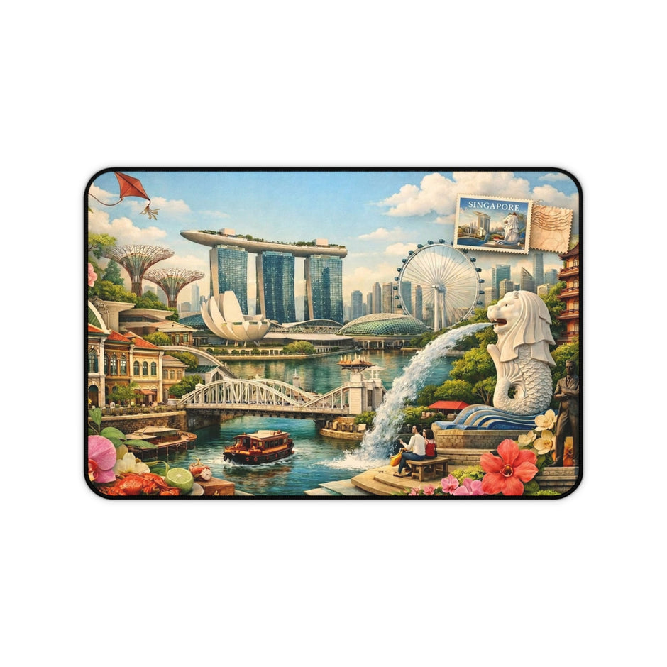 Singapore Cityscape Desk Mat by Novelle & Co