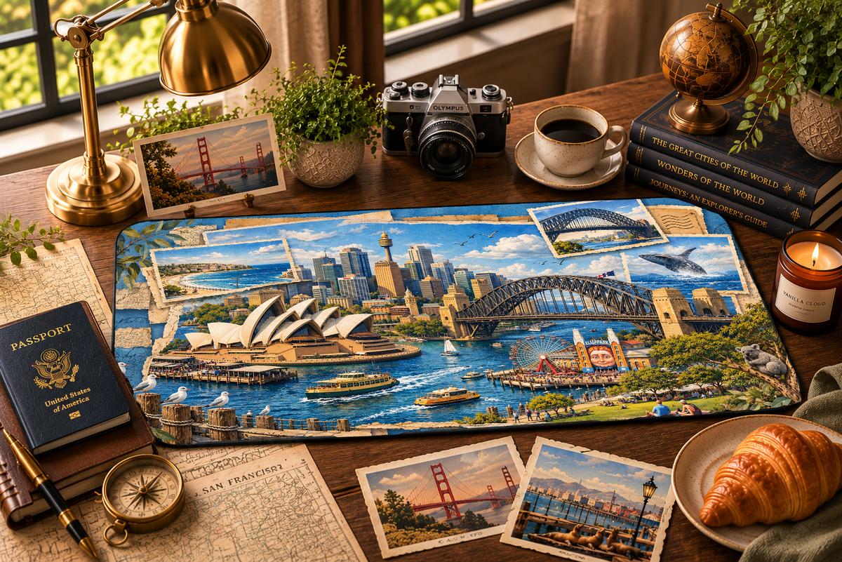 Sydney Cityscape Desk Mat by Novelle & Co