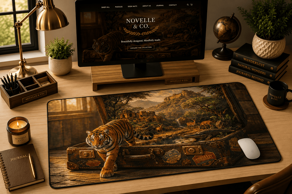 The Wilds of Rathambore Desk Mat by Novelle & Co