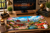 Tokyo Cityscape Desk Mat by Novelle & Co
