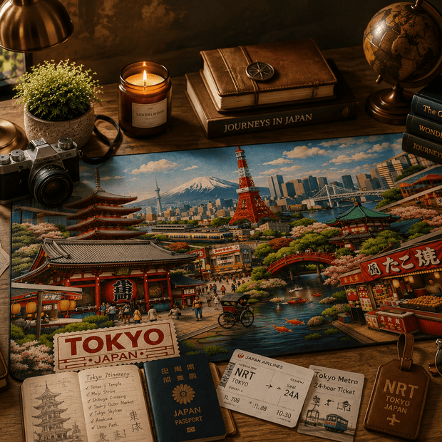 Tokyo Cityscape Desk Mat by Novelle & Co