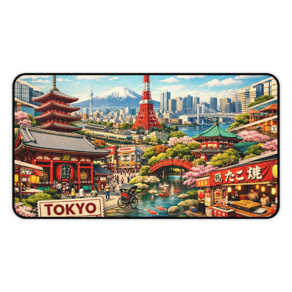 Tokyo Cityscape Desk Mat by Novelle & Co