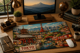 Tokyo Cityscape Desk Mat by Novelle & Co