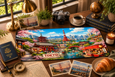 Tokyo Cityscape Desk Mat by Novelle & Co