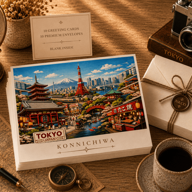 Tokyo Cityscape Greeting Card Set by Novelle & Co
