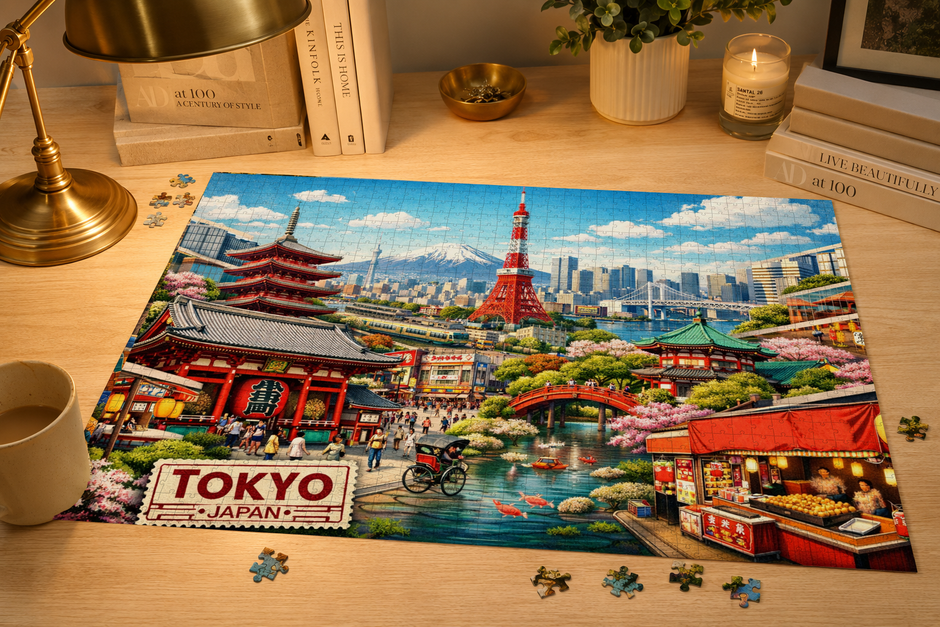 Tokyo Cityscape Puzzle by Novelle & Co