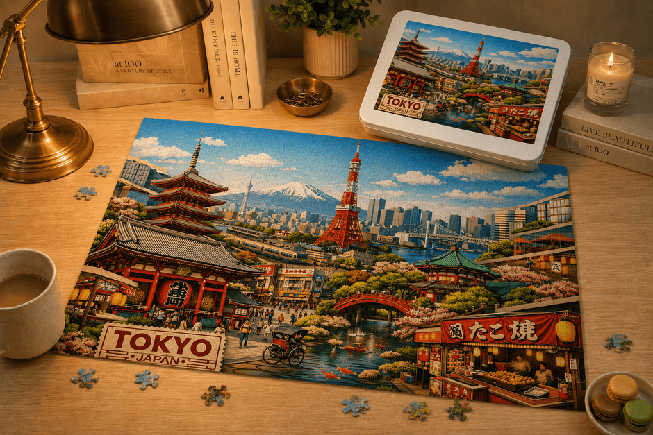 Tokyo Cityscape Puzzle by Novelle & Co