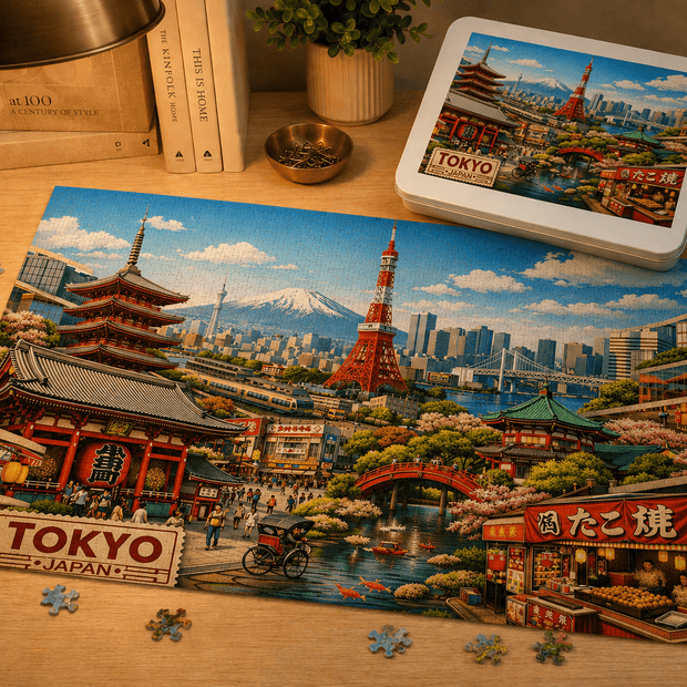 Tokyo Cityscape Puzzle by Novelle & Co