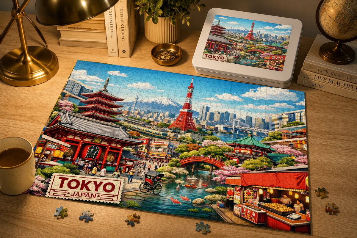 Tokyo Cityscape Puzzle by Novelle & Co