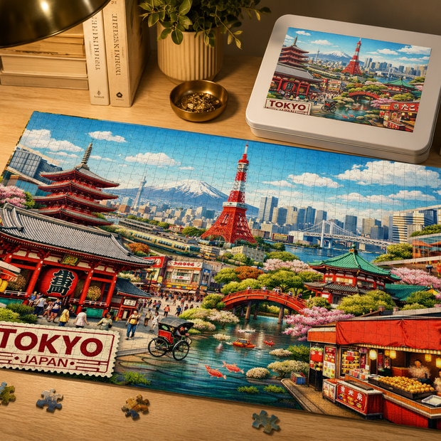 Tokyo Cityscape Puzzle by Novelle & Co