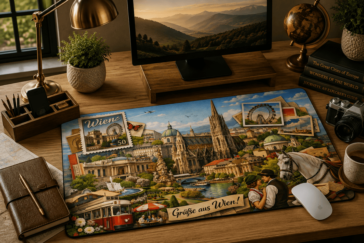 Vienna Cityscape Desk Mat by Novelle & Co