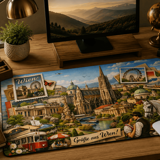 Vienna Cityscape Desk Mat by Novelle & Co