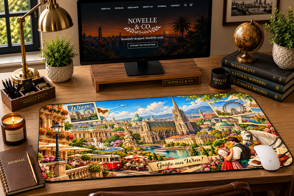 Vienna Cityscape Desk Mat by Novelle & Co