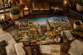 Vienna Cityscape Desk Mat by Novelle & Co