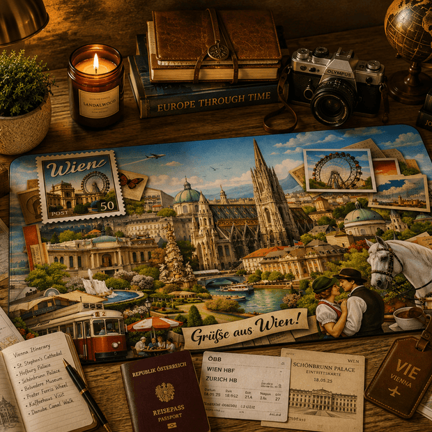 Vienna Cityscape Desk Mat by Novelle & Co