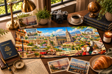 Vienna Cityscape Desk Mat by Novelle & Co