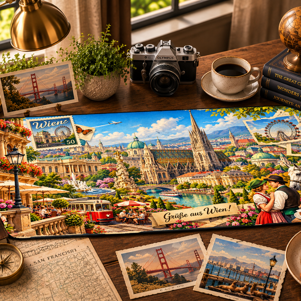 Vienna Cityscape Desk Mat by Novelle & Co