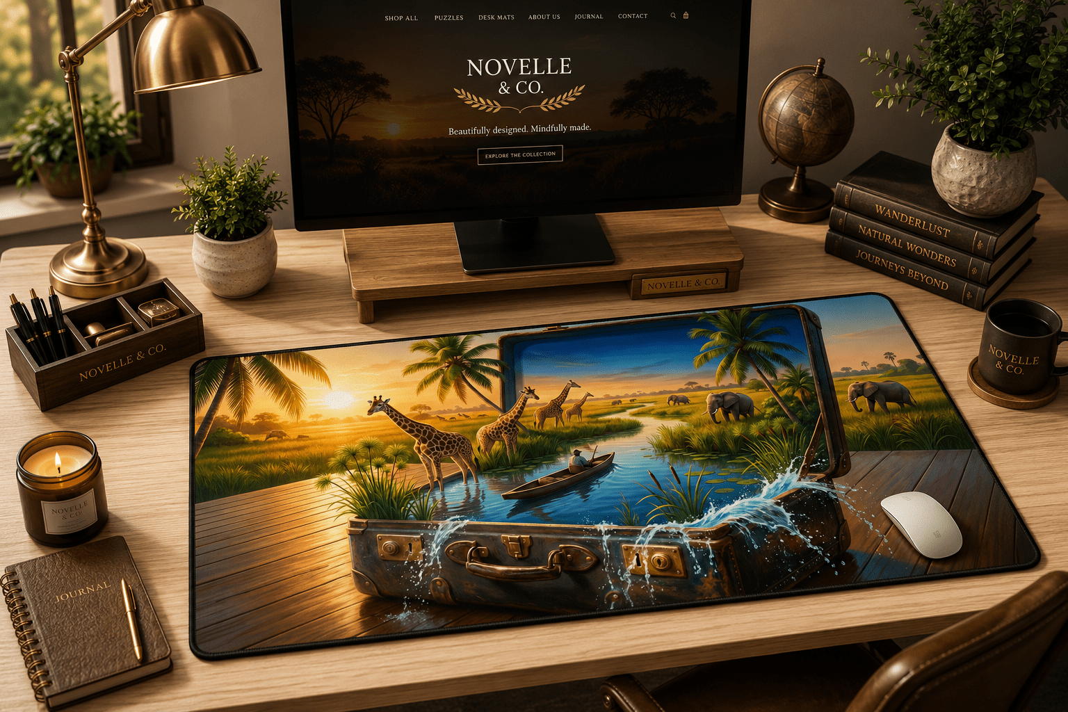 Waterways of Okavango Desk Mat by Novelle & Co